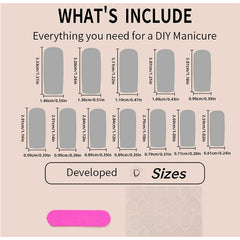 24 PCS Bowbowknot Nail Art, Long Length Long Water Pipe Fake Nails,Square Head Nail Tips False Nail